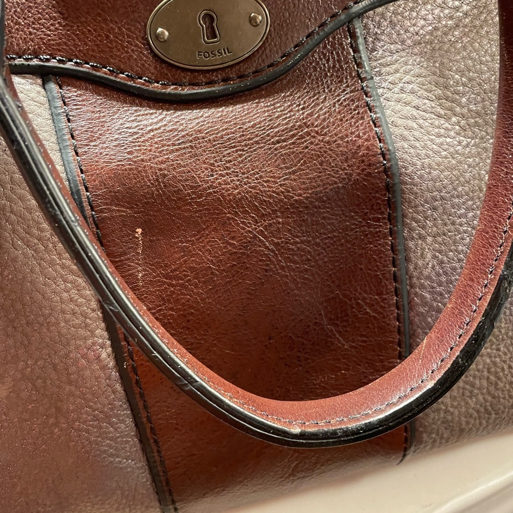 Fossil Vintage Re-Issue {Vri} Cognac Satchel - image 6